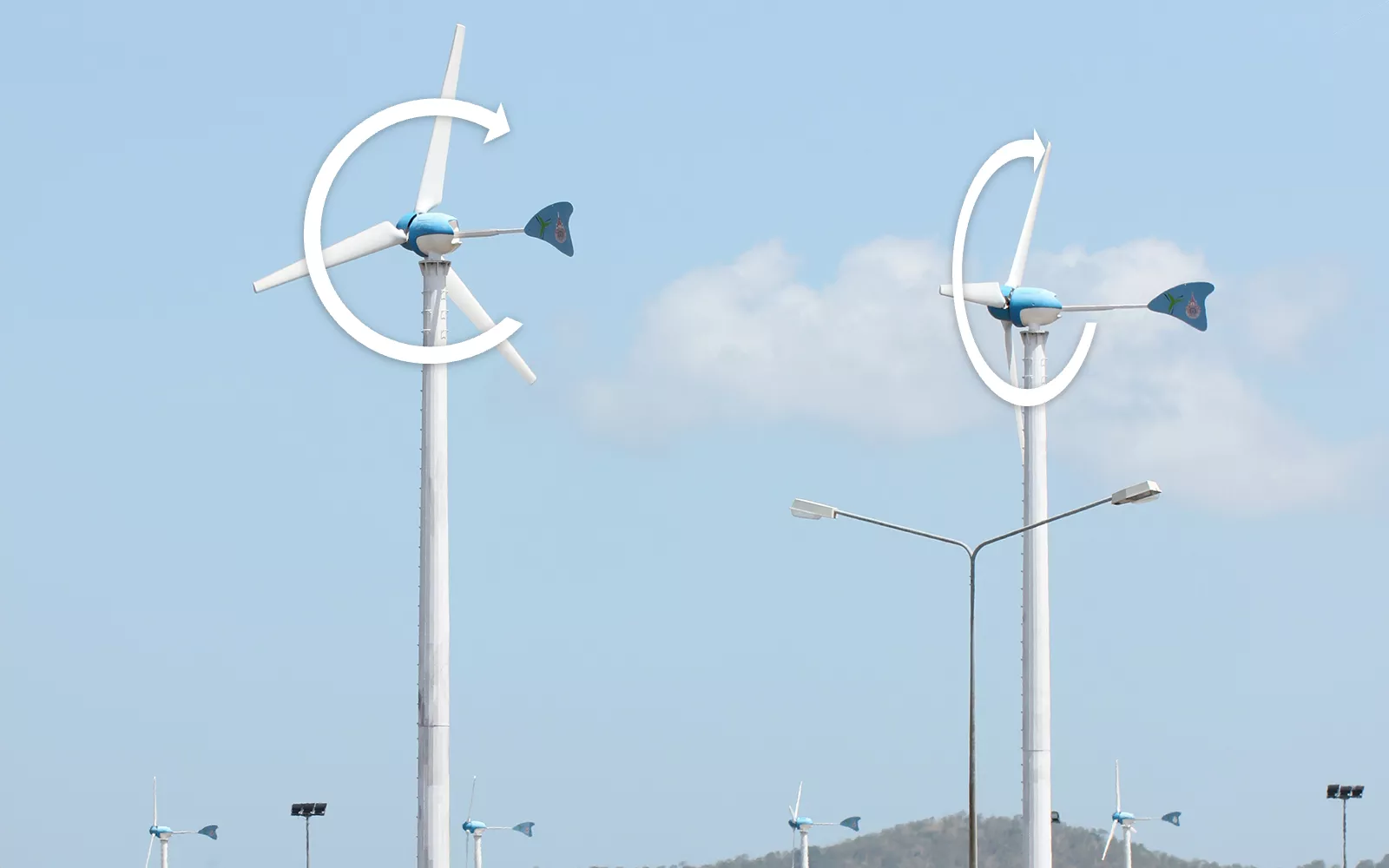 Blattverstellung und Yaw-Lager bei kleinen Windkraftanlagen